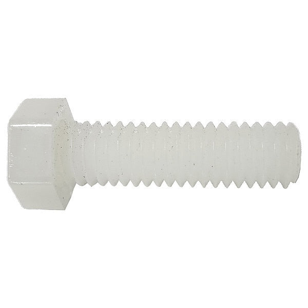 Not Graded, M8 Hex Head Cap Screw, Plain Nylon, 16 mm L, 10 PK