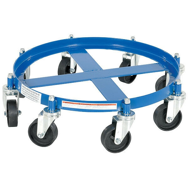 Mobile Drum Dolly 55 Gallon 2000 lb Cast Iron Casters