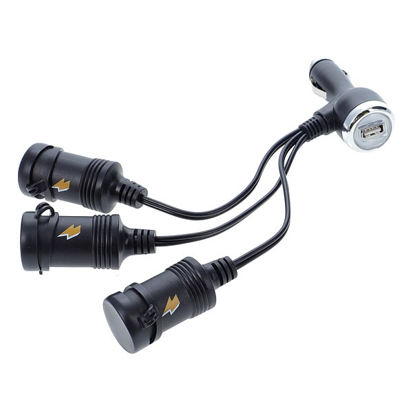 Adapter, 3-Way, 12 V DC, w/ USB Port