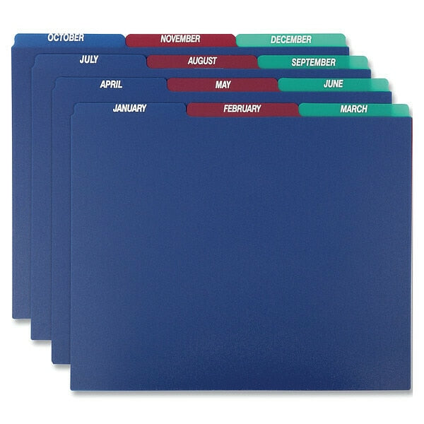 Index Tab Set, Assorted, Poly, PK12
