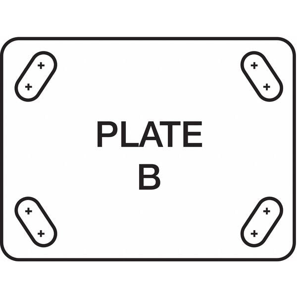 Rigid Plate Caster, Poly, 8 in., 1200 lb., B