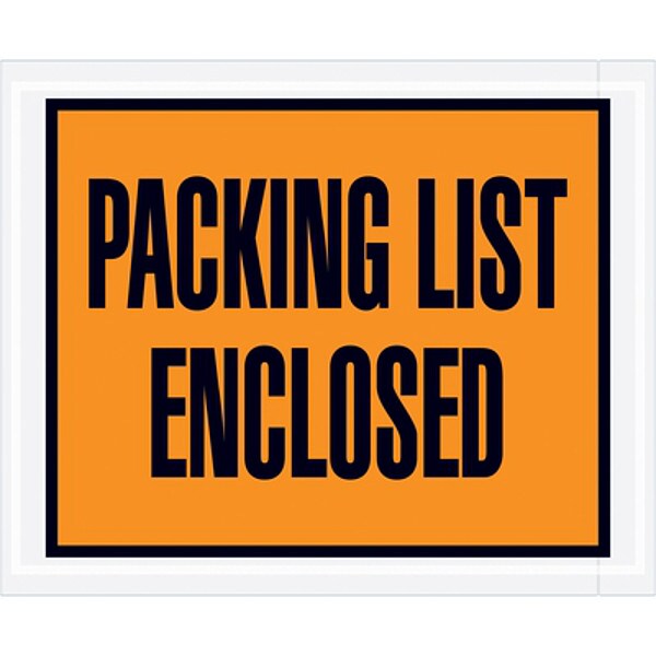 Packing List Envelope, Orange, PK1000