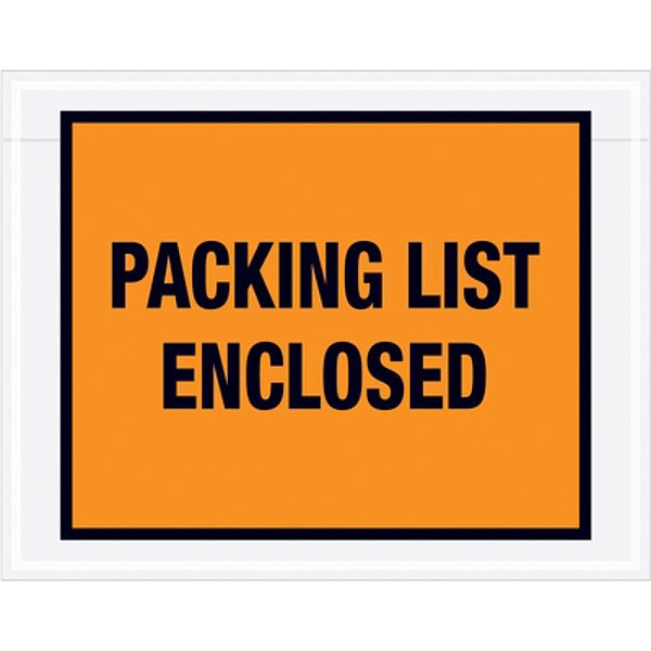 Packing List Envelope, Orange, PK1000