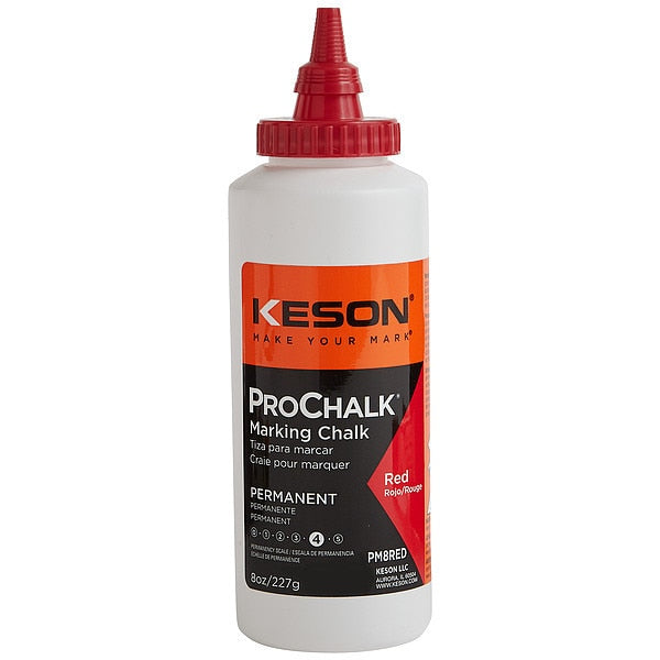 Marking Chalk, Waterproof, Red, 8 oz.