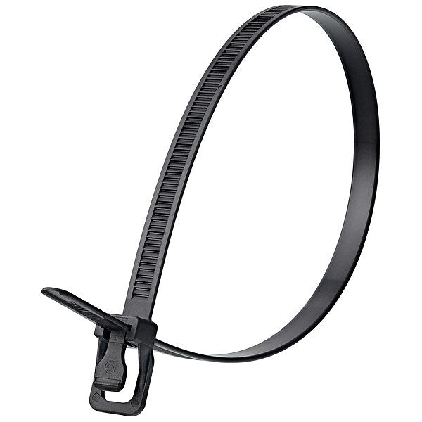 Releasable Tie, UV Black, Nylon, PK50