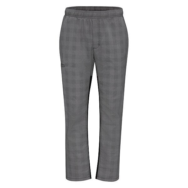 Chef Pant, L, Black Plaid/Gray