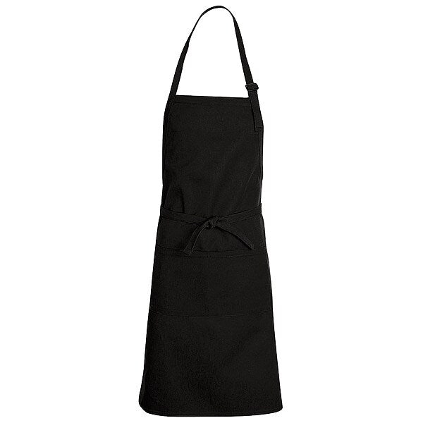 Black Bib Apron W/Pkt