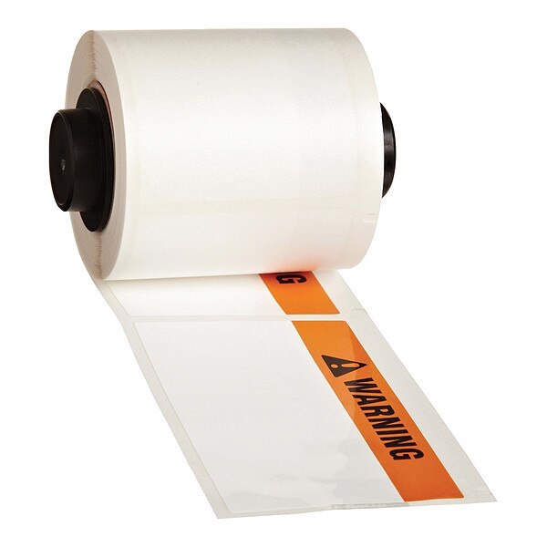 Label, 3 in W, Black; Orange; White