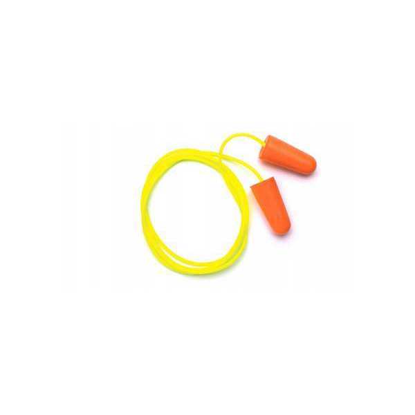 Disposable Corded Ear Plugs, Bullet Shape, 31 dB, 100 Pairs, Orange
