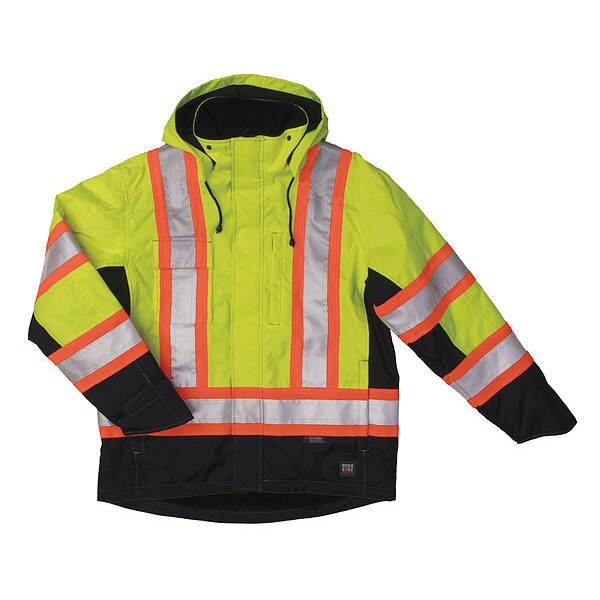 Lined Jacket, Mens, 3XL, Hi-Vis Grn