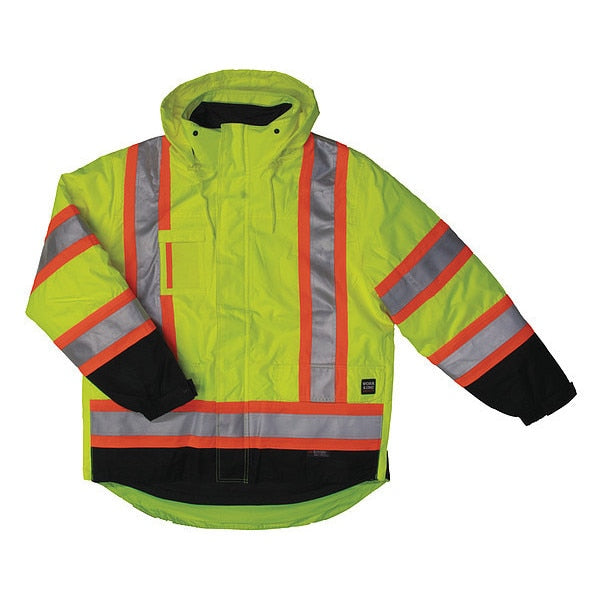 Jacket, 5-in-1, Mens, M Tall, Hi-Vis Green