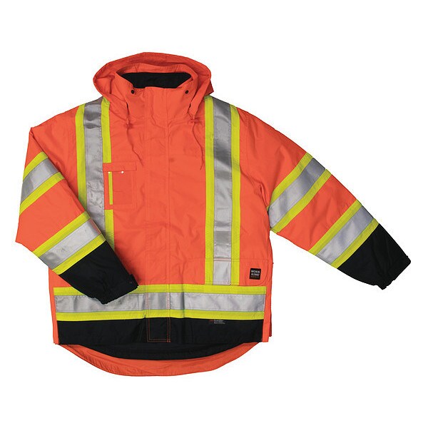 Jacket, 5-in-1, Mens, M Tall, Hi-Vis Orange
