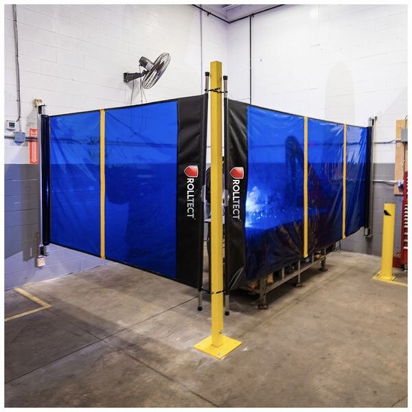 Weld Screen, 5.5 ft H, 20 ft W, Blue
