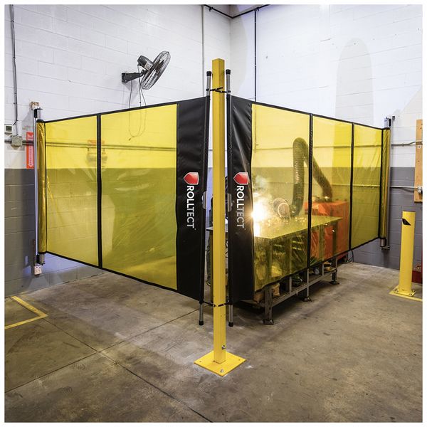 Weld Screen, 5.5 ft H, 20 ft W, Yellow