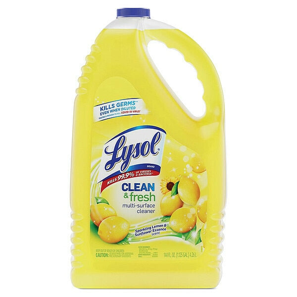 Cleaner and Disinfectant, 144 oz. Bottle, Sparkling Lemon & Sunflower Essence, 4 PK