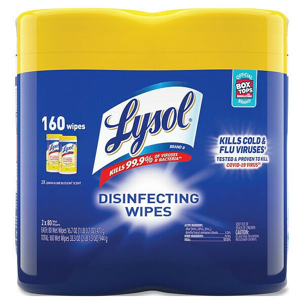 Disinfecting Wipes, Canister, Lemon & Lime BlossomÂ®, White