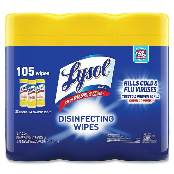 Disinfecting Wipes, Canister, Lemon & Lime BlossomÂ®, White