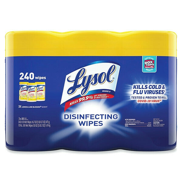 Disinfecting Wipes, Canister, Lemon & Lime BlossomÂ®, White