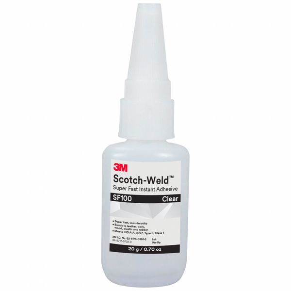 Super Fast Instant Adhesive, Scotch-Weld Instant Adhesives Series, Clear, 0.71 oz, Bottle