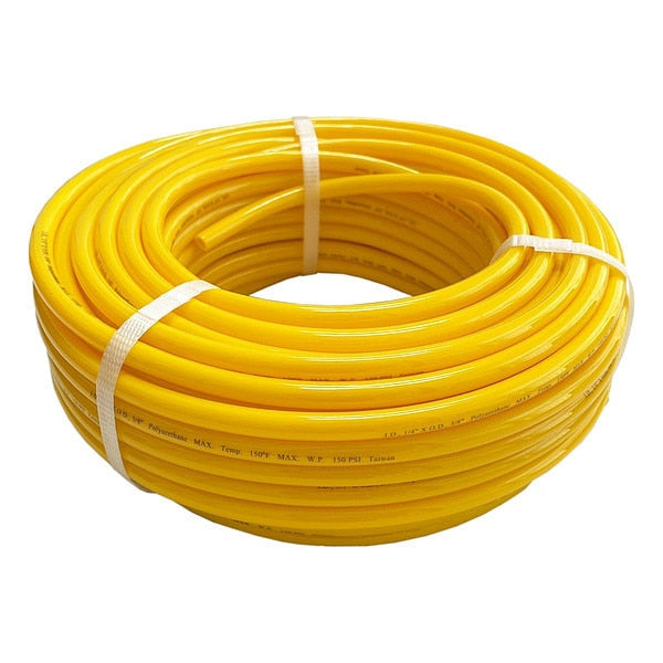 Tubing, 3/8 In OD, 150 PSI, 100 Ft, Yellow