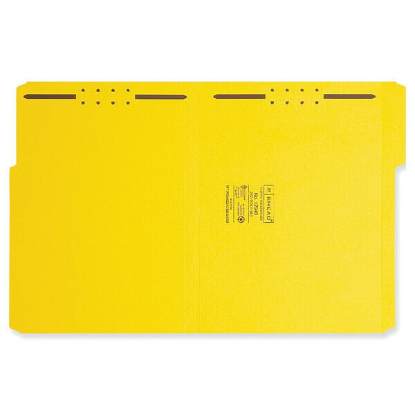 Pressboard Folder, 2 Fastener, Yellow, PK50