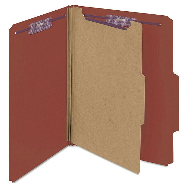 Pressboard Folder, 4 Section, Red, PK10