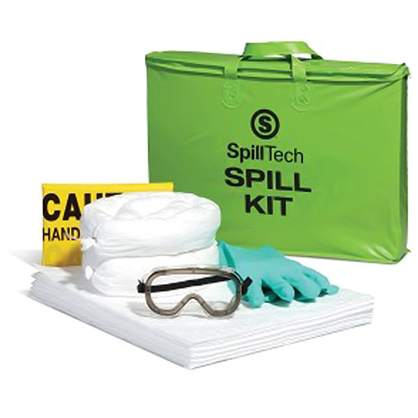 Oil-Only Tote Spill Kit, 5 gal, Drum, Green