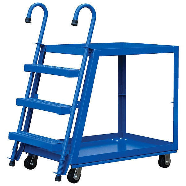Steel Stock Picking Ladder Cart 1000 lb. Capacity, 39-3/4
