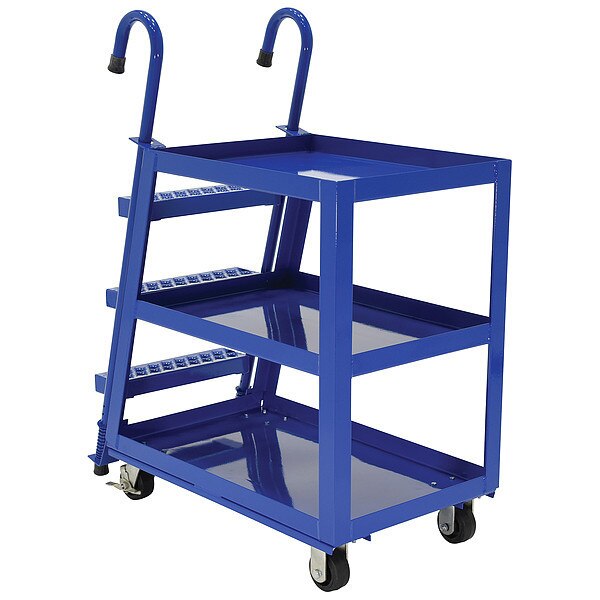 Steel Stock Picking Ladder Cart 1000 lb. Capacity, 39-3/4
