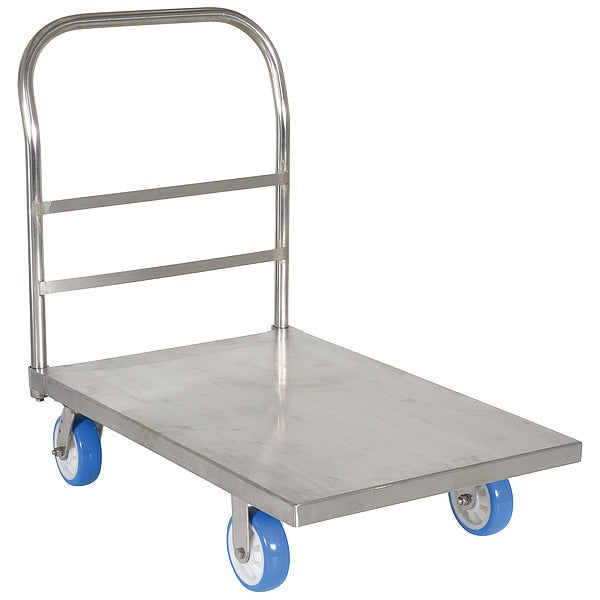 Stainless Steel Platform Truck 2000 lb Poly-On-Poly Casters 24 x 36