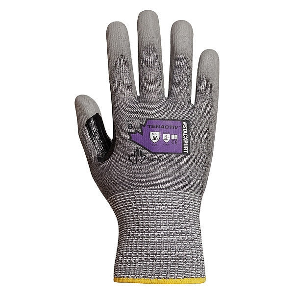 Cut Resistant Coated Gloves, A6 Cut Level, Polyurethane, 11, 1 PR