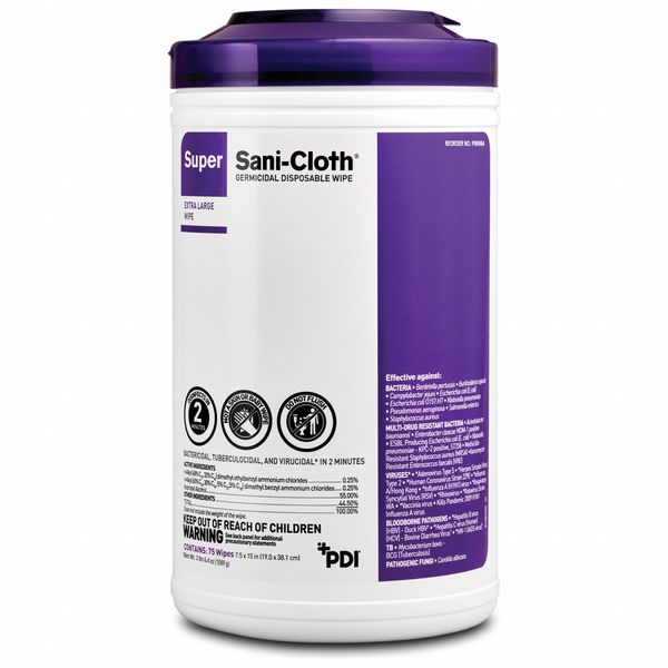 Disinfecting Wipes, White, Canister, Alcohol