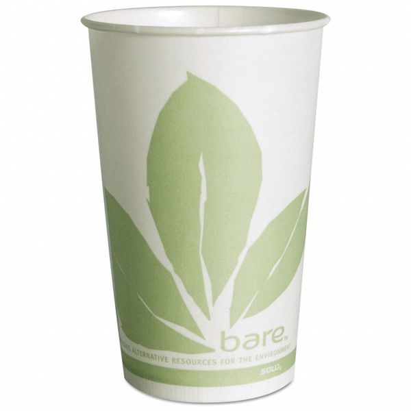 Disp Cold Cup, 16 oz, Green/White, PK1000