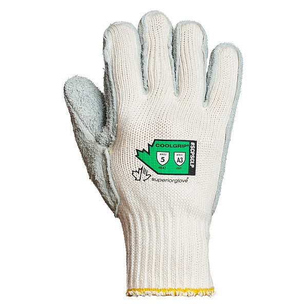 Heat Resistant Glove, Leather Palm, L, PK12