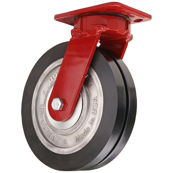 Plate Caster, Steel, 2800lb.