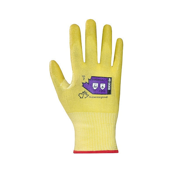 Work Gloves, Nitrile, XS, Yellow/Yellow, PR