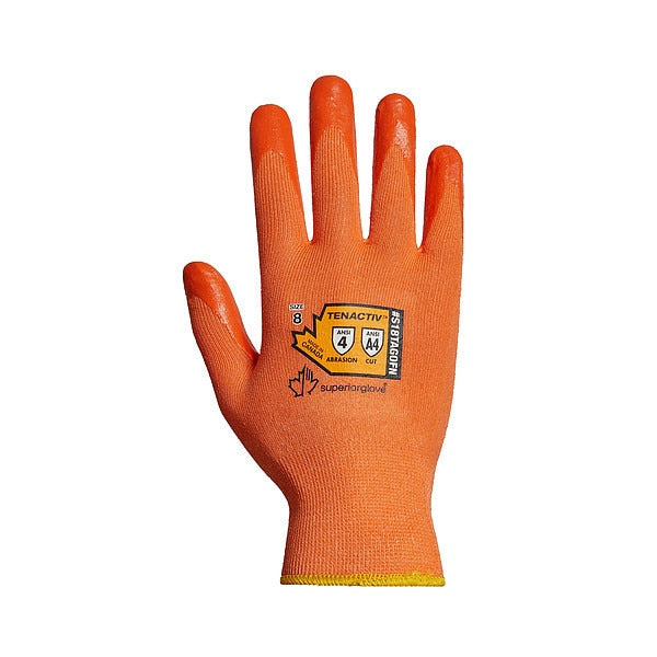 Cut-Resistant Gloves, Hi-Viz Orange, 7, PR