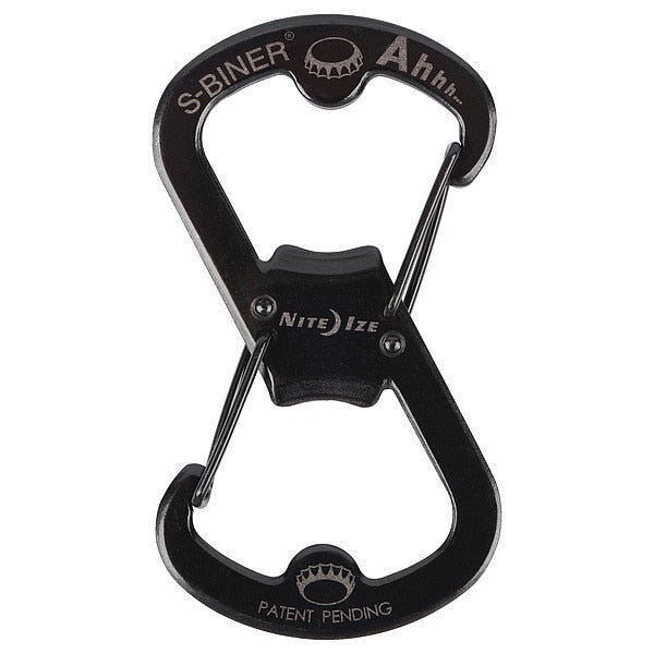 S-Biner Key Clip, 1 11/16 in Ring Size, Black