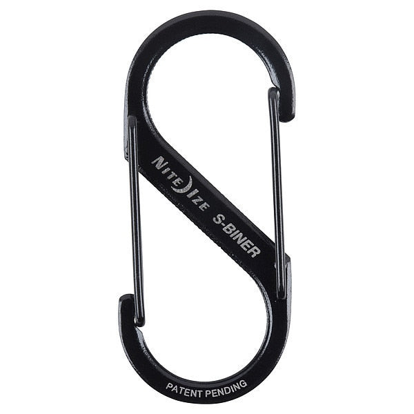Carabiner Clip, 3-1/2 In., Steel, Black