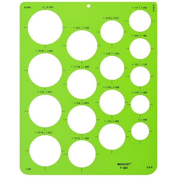 Stencil/Drawing Template, Circle Arrw, PVC, T-801