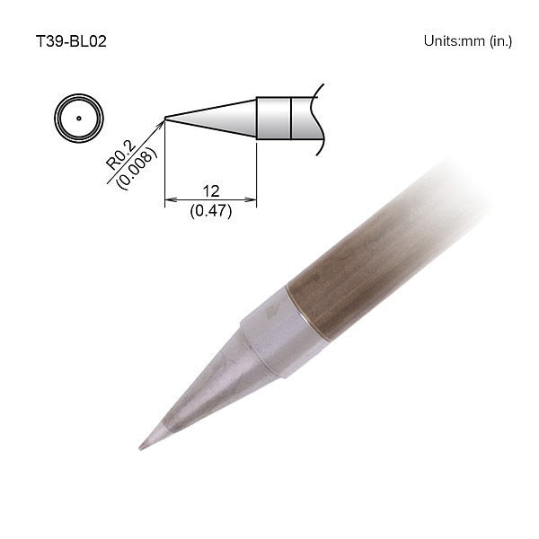 TIP, CONICAL, R0.2 X 12MM, FX-9701/9702