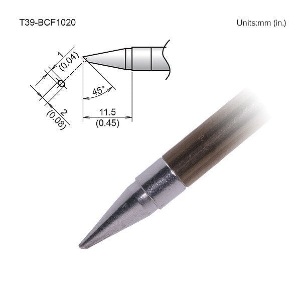Tip, 1mm/45Deg X 11.5mm, FX-9701/9702