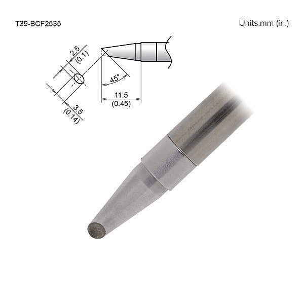 Tip, 2.5mm/45Deg X 11.5mm, FX-9701/9702