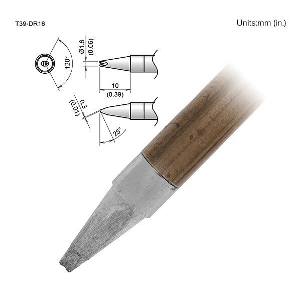 Tip, V-Groove, 1.6 X 10mm, FX-9701/9702