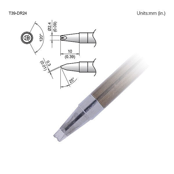 Tip, V-Groove, 2.4 X 10mm, FX-9701/9702