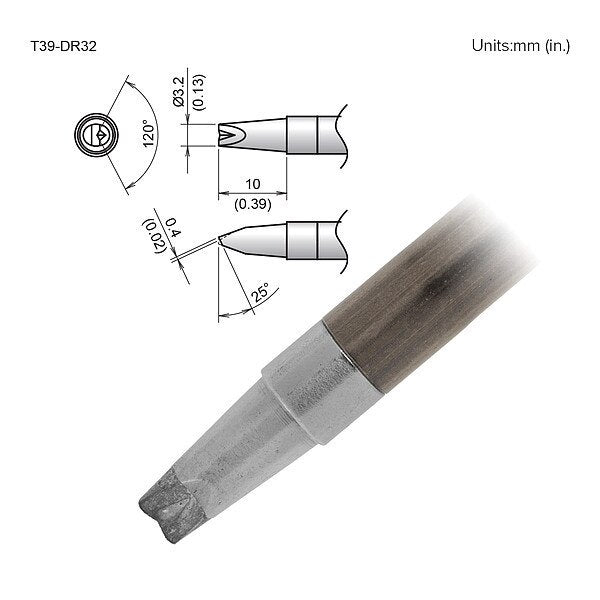 Tip, V-Groove, 3.2 X 10mm, FX-9701/9702