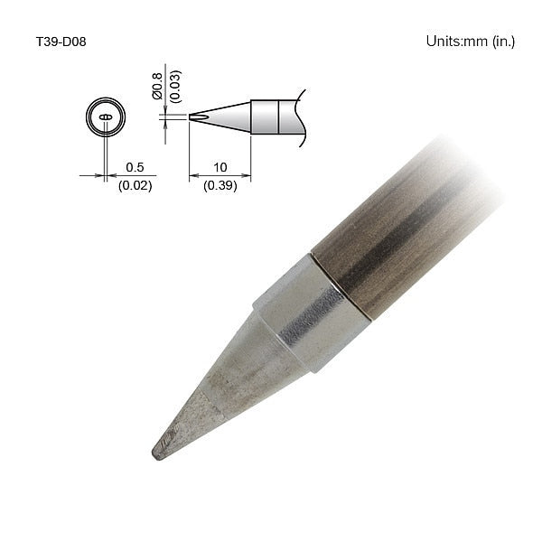 TIP, CHISEL, 0.8 X 10MM, FX-9701/9702