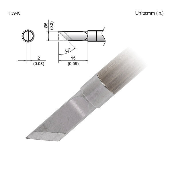 Tip, Knife, 5mm/45Deg X 15mm, FX-9701/9702