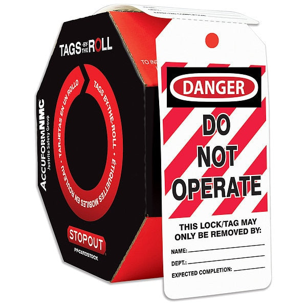 Danger Tag By The Roll, 6-1/4X3, PK250
