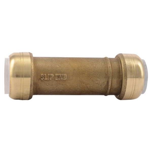 DZR Brass Slip Coupling, 3/4 in Tube Size